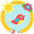 Jumping bird icon
