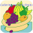 Coloring variety fruits icon