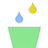 Collect Colorful Raindrop With Glass Cup At Finger Tip icon
