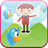 Man Jump Background Blue Duck icon