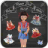 vintage paper doll dress up icon