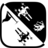 Black and white ski challenge icon
