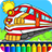 Trains coloring pages game icon