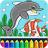 Fish and Dolphin coloring for kids icon