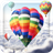 Colorful hot air balloon icon