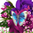Blue Butterfly On Purple Flowers Live Wallpaper icon