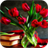 Red tulips icon