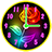 Neon Flowers Clock Widget icon