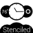 Stenciled Clock Black icon