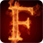 Fiery letter F icon