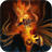 Fiery horned skeleton icon