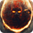 Fiery sinister face icon