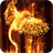 Bird in a burning forest icon