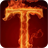 Fiery letter T icon