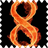 Fiery number 8 icon