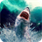 Shark in ice shards icon