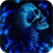 Skull in blue fire icon