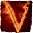 The fiery letter V icon
