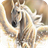 White horse in splashes of water icon