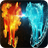 Fiery and water wolves icon