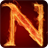 Fiery letter N icon