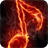 Fiery music sign icon