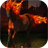 Horse with fiery mane icon