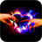 Hands with a fiery heart icon