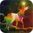 Motley horse at night icon