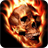 Skull in flames icon