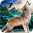Wolf howling icon