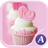 Pink cupcake icon