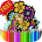 Adult Coloring Book Flowers icon
