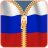 Russia Flag Zipper Screenlock icon