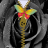 Black flower zipper lock screen icon