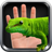 Lizard on hand icon