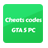 Cheats codes GTA 5 PC version 1.1