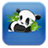 Jumping cute panda icon