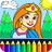 Princess coloring game icon