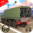 Army truck driving icon