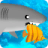 shark eating fish games icon